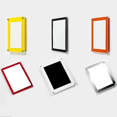 A3 A4 A5 Acrylic Photo Frames Perspex Wall Picture Holder Clear Colour Wooden • £19.99