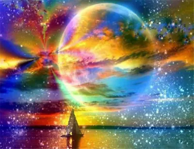 $32.99 • Buy 70CM Abstract Moon Seascape 5D Full Drill Diamond Painting Handicraft Art Decor