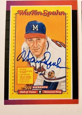Warren Spahn Signed Autographed 1988 Leaf #588 MLB HOF Braves - You Choose • $15