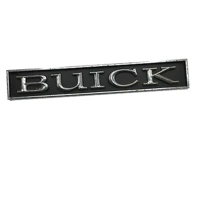 Buick Emblem Logo Truck Car? Parts 6 1/4” Silver Black Label Plate Vtg Metal • $14.99