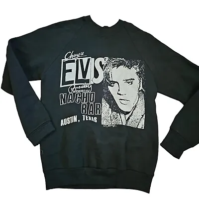 Vintage '89 Chuys Elvis Presley Memorial Nacho Bar Crewneck Sweatshirt Black S • $299.99