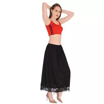 Hosiery Inskirt Cotton Rich Black Color For Women Underskirt Saree Petticoats • £15.49