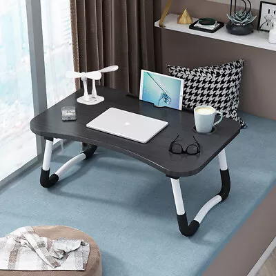 Laptop Bed Table Overbed Lap Dining Tray With Foldable Legs/Cup Holder/Fan/Light • £14.94