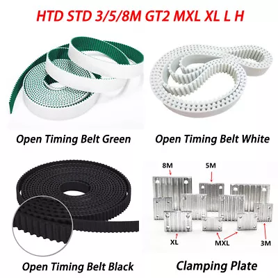 Open Timing Belt / Clamping Plate 6-40mm Width HTD 3/5/8M GT2 MXL XL L Optional • $3.75