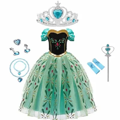 Toddler 2-10 Y Princess Elsa Anna Role Cosplay Dress Up Costume Dress For Girls  • $17.99