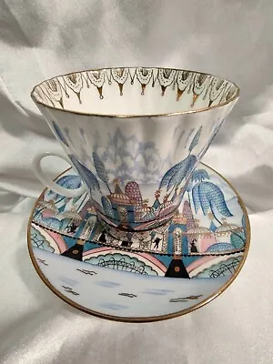 Russian Tea Cup & Saucer Vintage USSR Porcelain Hand Painted Signed Rare! • $450