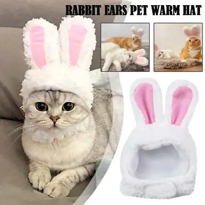 Funny Cat Headgear Cute Rabbit Ears Cap For Cats Warm Plush Pet Hat/ • $2.65
