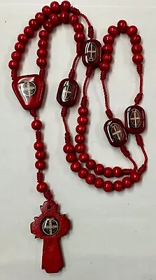 Rosario De Hilo Y Madera Roja De San Benito (proteccion) • $14.95