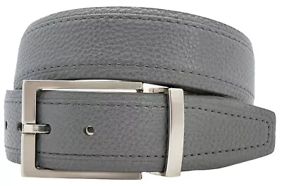 Greg Norman Pebble Grain Reversible Leather Belt - Gray / White | 6961500-030 • $18.97