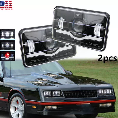 2pcs 4X6  LED Headlights Hi/Lo Sealed Beam DRL For Chevy Monte Carlo 1980-1988 • $34.02
