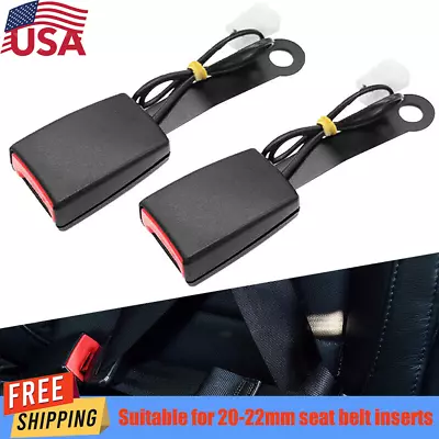 2X Car Front Seat Belt Buckle Pad Socket Plug Connector Kit With Warning Cable • $23