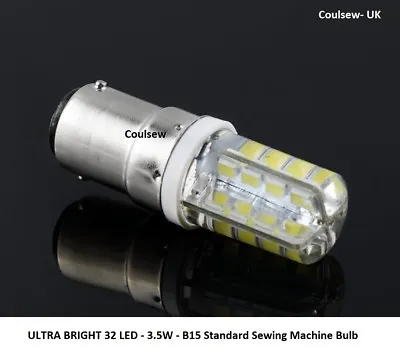 LED 32 SUPER ULTRA BRIGHT WHITE Day Light Sewing Machine Bulb Lamp Bayonet B15 • £6.99