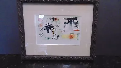 Joan Miro  Person In A Garden IV  Matted Print Ltd Ed Numbered Signed Small HTF • $134.99