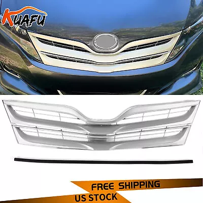 KUAFU ABS Silver Front Upper Grille Grill Fits Toyota Venza 2013 2014 2015 2016 • $50.90