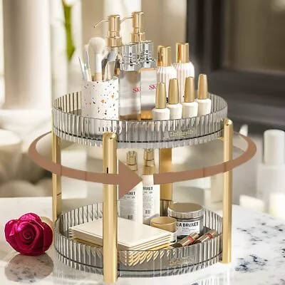 Rotating Makeup Organizer For Vanity Bathroom Organizer Countertop Carousel ... • $32.77