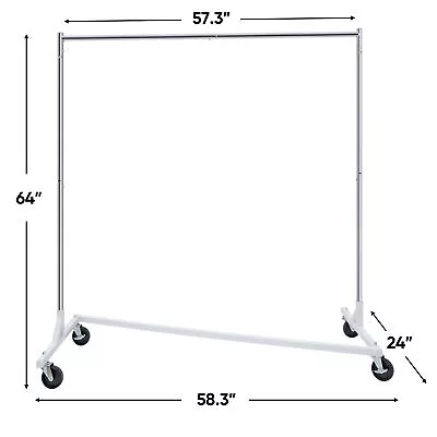 Stable Z-Base Garment Rack Rolling Clothing Rack Chrome Collapsible W/Casters • $46.58