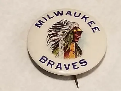 1954 HTF Milwaukee Braves 1.75  Diameter Pin Shelf U4 • $109.88