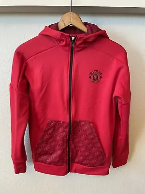 Adidas Full Zip Hoodie - Manchester United F.C. Red Youth Large • $39