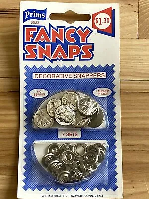 New In Pack Vintage Prims Fancy Snaps Decorative Snappers Metal Indian Head Coin • $4