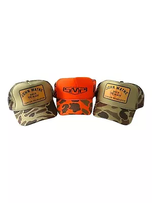 Vintage Snapback Hat Bundle 3 - Camo Orange Smp John Wayne Cancer Foundation • $29.99