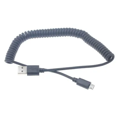 $8.35 • Buy COILED MICRO USB CABLE FAST CHARGER POWER CORD SYNC WIRE BLACK For CELL PHONES