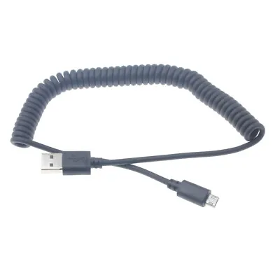 COILED MICRO USB CABLE FAST CHARGER POWER CORD SYNC WIRE BLACK For CELL PHONES • $8.44