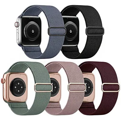 $23.59 • Buy 5 Pack Nylon Watch Band Wristbands For Apple IWatch Series 7 6 SE 5 4 3 2 1