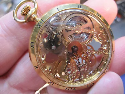 45mm Genuine ETA Cal 6497 Skeleton OF Pocket Watch Ticks • $199.95