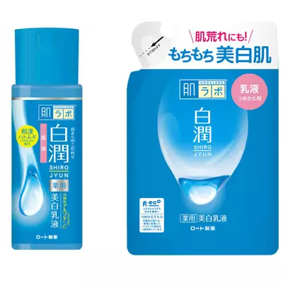 Hada Labo Shirojyun Arbutin VitaminC Whitening Milky Lotion Bottle & Refill Set  • $22