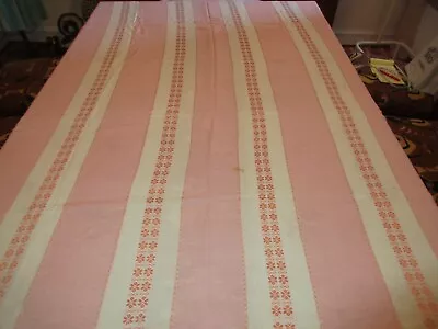 Vintage Pink & White Floral Stripe Tablecloth - 58  X 100  • $19.99