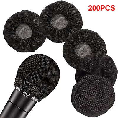 Pack Of 200PCS Disposable Microphone Cover Non-Woven Elastic Band Handheld Mic • $11.96