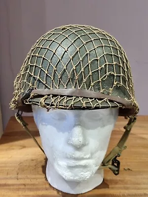 Original WW2 US Army M1 Helmet  Swivel Bail Rear Seam Westinghouse + Chinstraps • £349