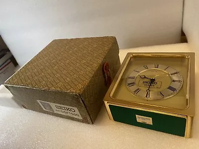 Vintage New Old Stock Seiko QqF150G Mantel Gold Brass Chime Clock • $99