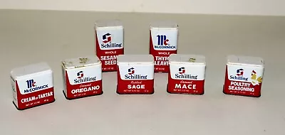 Vintage 1970's Schilling And McCormick Spice Cans-Lot Of 7 • $28.88