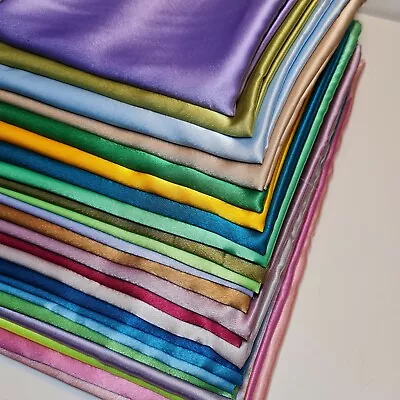 £1.99 • Buy Silky Satin Fabric 30 Colors Wedding Crepe Back Dress Craft Drape Material 58 