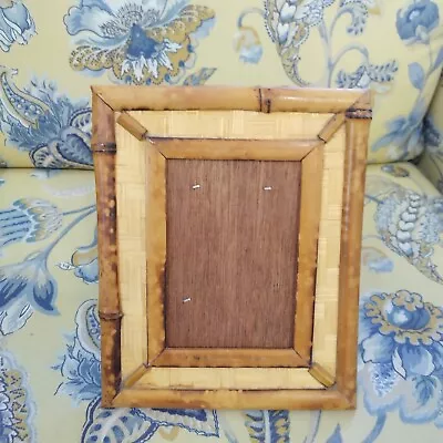 Vintage Natural Bamboo Rattan 3.5 X 5 Easel Style Photo Picture Frame • $24.99