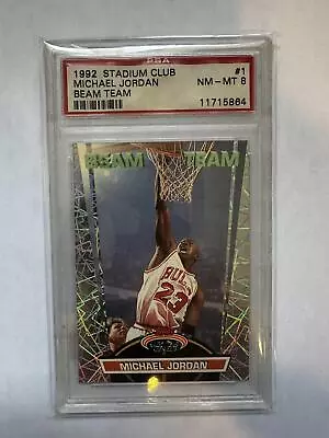 1992 Stadium Club Beam Team #1 Michael Jordan Beam Team PSA 8 • $349.99