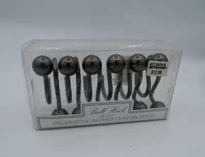 Set Of 12 Metal Globe OIL Rubbed Bronze Round Ball Heavy Shower Curtain Hooks • $15