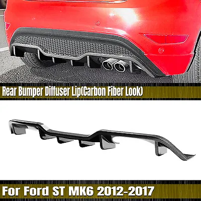 Rear Bumper Diffuser Lip For Ford Fiesta ST MK6 2012-2017 Carbon Fiber Look Zo • $209.25