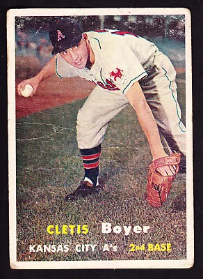1957 Topps #121 Clete Boyer A's Rookie • $7