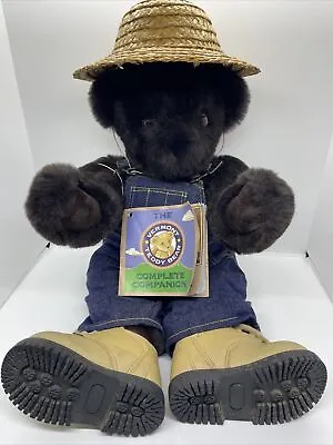 Vermont Teddy Bear -  Dark Chocolate Farmer -  Overalls Boots Hat • $16.37