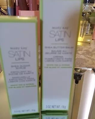 New Mary Kay Satin Lips Gift Set White Tea & Citrus Shea Butter Balm & Scrub • $22