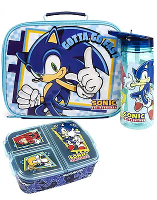 £22.99 • Buy Sonic The Hedgehog Lunch Box Set Kids (Bag, Water Bottle, Snack Pot) One Size