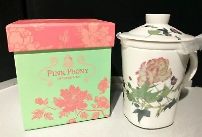 Teavana Pink Peony Chinese Flowers Porcelain 8oz Infuser Mug • $49.99