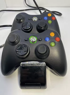 $38 • Buy Microsoft Xbox 360 Controllers (2) & Nyko Charge Base & Batteries Tested