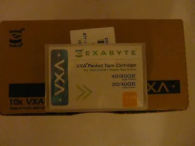 Exabyte VXA V10 40/80GB 10 Pack NEW Factory Sealed Tape Cartridge PN 111.00106   • $64.99