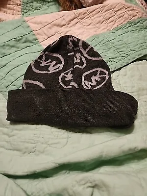 Michael  Kors Black Gray Mens Logo Knit Beanie Winter Hat With Roll Cuff • $5