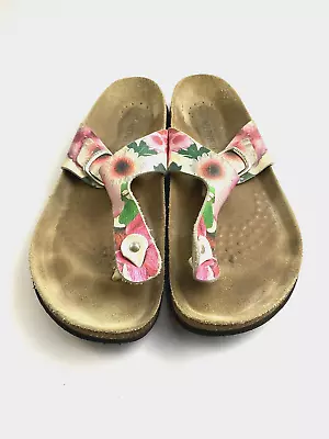 Flirty Mephisto Floral Comfort Sandal Cork With Black Sole Size 41/ US 10- 10.5 • $20