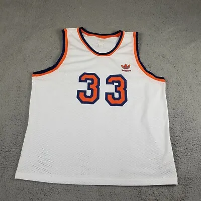 Vintage Adidas Patrick Ewing New York Knicks Jersey Men 3XL White Sewn Trefoil • $74.88