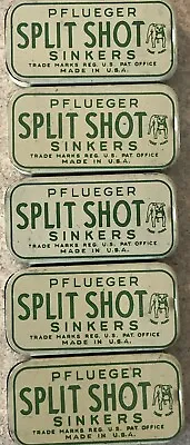 5-Vintage Pflueger Split Shot Sinkers Original In Tin Boxes With Dealer Box • $69.99